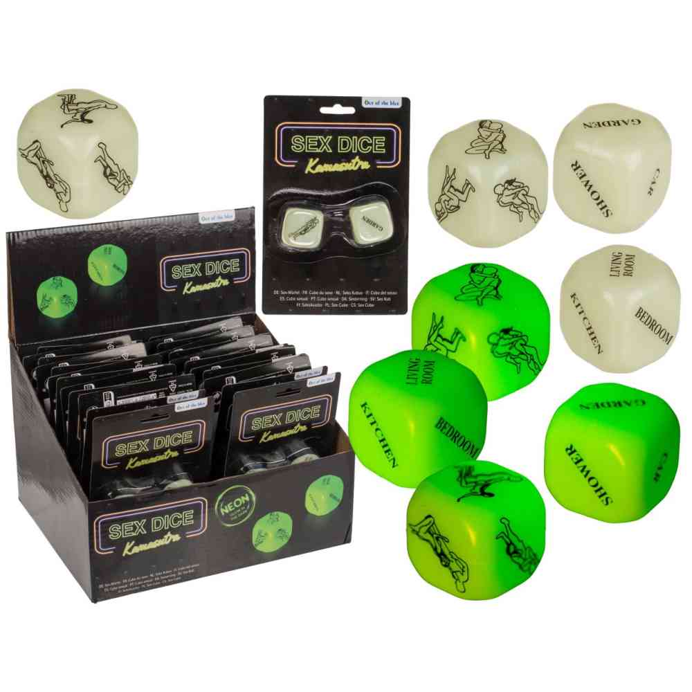 Out of the blue - Liefdesdobbelstenen Kamasutra GLOW-IN-THE-DARK Jeu de plaisir